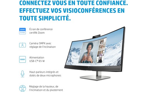 Écran Incurvé 34" HP E34m G4 - HDMI/DisplayPort/USB-C - 40Z26AA#ABB