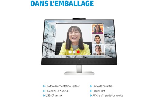 Écran 27" HP E27m G4 - HDMI/DisplayPort/USB-C