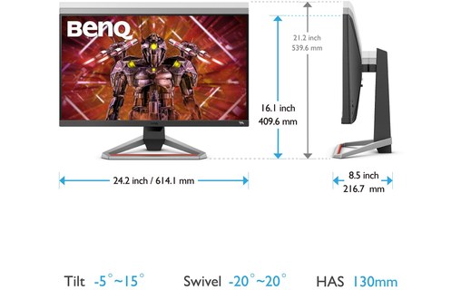 Écran Gaming 27" BenQ 9H.LKTLA.TBE - 4K HDMI/DisplayPort/USB-C