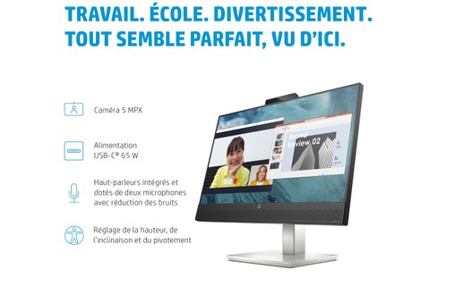 Écran 23,8" HP E24m G4 - HDMI/DisplayPort - 40Z32AA#ABB