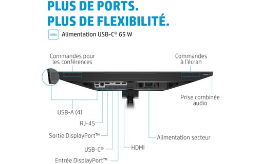Écran 23,8" HP E24m G4 - HDMI/DisplayPort - 40Z32AA#ABB