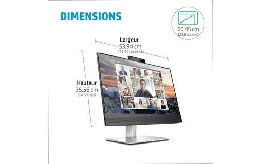 Écran 23,8" HP E24m G4 - HDMI/DisplayPort - 40Z32AA#ABB