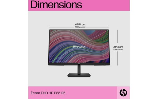 Écran 22" HP P22 G5 - HDMI/DisplayPort/VGA