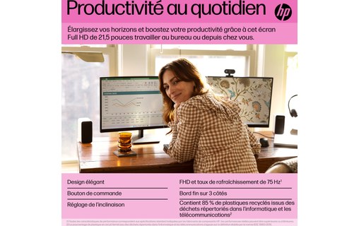 Écran 22" HP P22 G5 - HDMI/DisplayPort/VGA