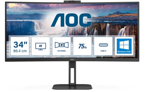 Écran Incurvé 34" AOC V5 CU34V5CW/BK - USB-C