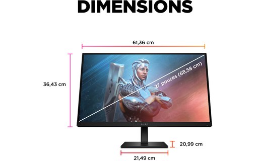Écran Gaming 27" HP OMEN 27 - 165 Hz