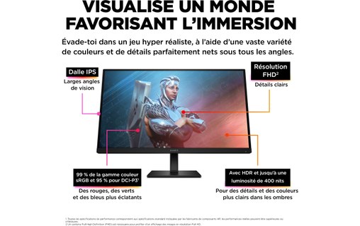 Écran Gaming 27" HP OMEN 27 - 165 Hz
