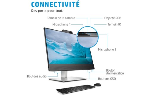Écran 23,8" HP E24mv G4 - HDMI/DisplayPort/VGA