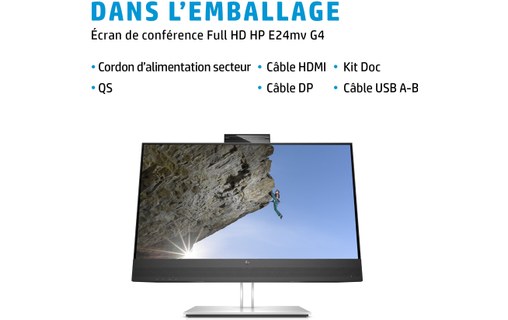 Écran 23,8" HP E24mv G4 - HDMI/DisplayPort/VGA