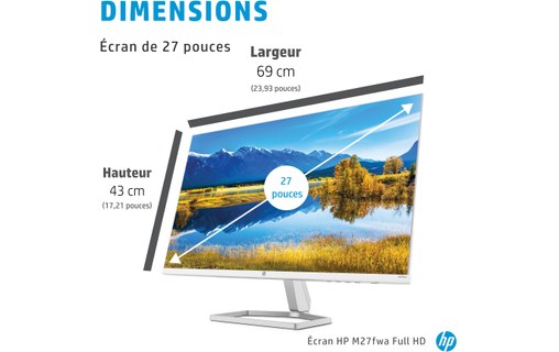 Écran 27" HP M27fwa - HDMI/VGA - 356D5AA#ABB