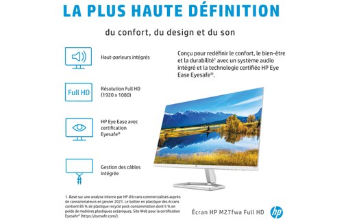 Écran 27" HP M27fwa - HDMI/VGA - 356D5AA#ABB