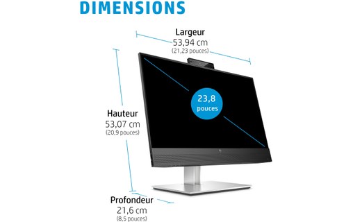 Écran 23,8" HP E24mv G4 - HDMI/DisplayPort/VGA
