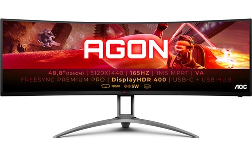 Écran Gaming Incurvé 48,8" AOC B2 AG493UCX2 - 165 Hz HDMI/DisplayPort/USB-C