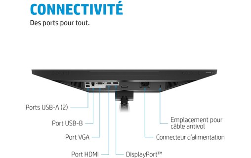 Écran 23,8" HP E24mv G4 - HDMI/DisplayPort/VGA