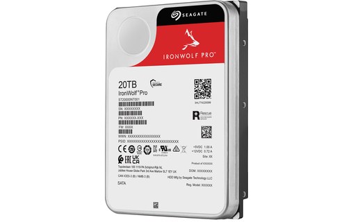 Seagate IronWolf Pro 20 To - Disque dur 7200 tr/min pour NAS - ST20000NT001