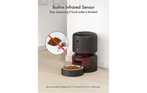 Distributeur de croquettes automatique pour chats & chiens 3L - Petlibro - Noir