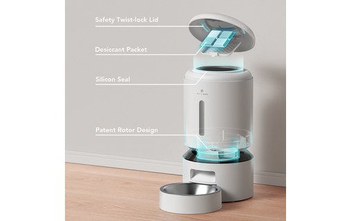 Distributeur de croquettes connecté pour chats & chiens 5L - Petlibro - Blanc