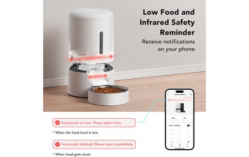 Distributeur de croquettes connecté pour chats & chiens 5L - Petlibro - Blanc