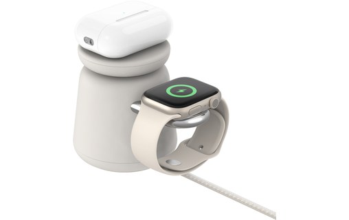 Chargeur sans fil MagSafe (15 W) 2-en-1 - Belkin BoostCharge Pro - Sable