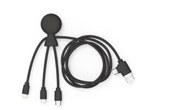 XOOPAR Câble 5 en 1 Mr BIO USB A+C/micro USB, USB C, Lightning 1m Noir