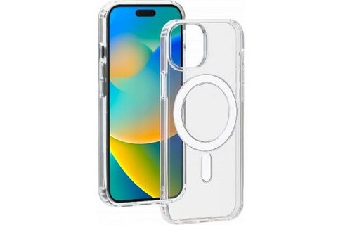 BigBen Connected Coque Compatible MagSafe Hybride pour iPhone 15 Transparent