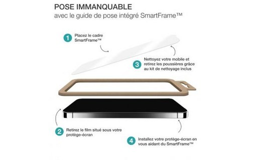 BigBen Connected Protège écran pour iPhone 15 Pro 2.5D Oléophobe avec SmartFrame
