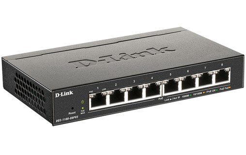 Switch Ethernet D-LINK DGS-1100-08PV2/E 8 ports - Manageable, PoE, L2/L3