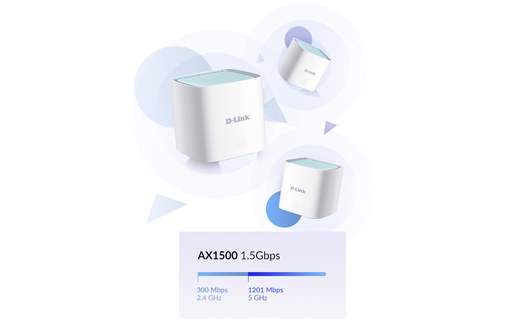 Routeur WiFi 6E Mesh D-LINK EAGLE PRO AI Système Mesh AX1500 3 pcs - Bi-bande