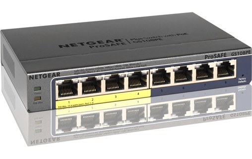 Switch Ethernet NETGEAR GS108PE 8 ports - Manageable, PoE, L2/L3
