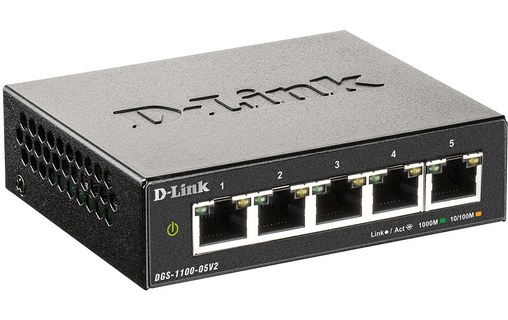 Switch Ethernet D-LINK DGS-1100-05V2/E 5 ports - Manageable, L2