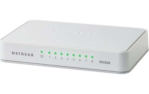Netgear GS208 Gigabit Ethernet (10/100/1000) Blanc