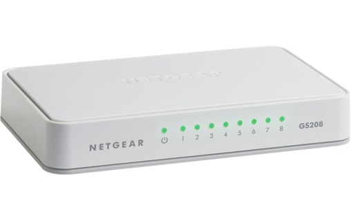Netgear GS208 Gigabit Ethernet (10/100/1000) Blanc