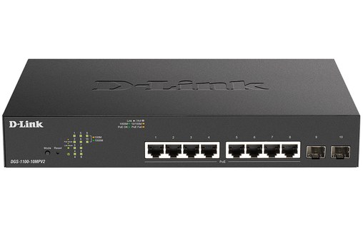 Switch Ethernet D-LINK DGS-1100-10MPV2/E 8 ports - Manageable, PoE, L2