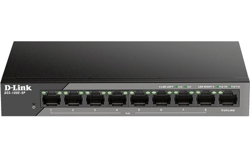 Switch Ethernet D-LINK DSS-100E-9P 8 ports - PoE
