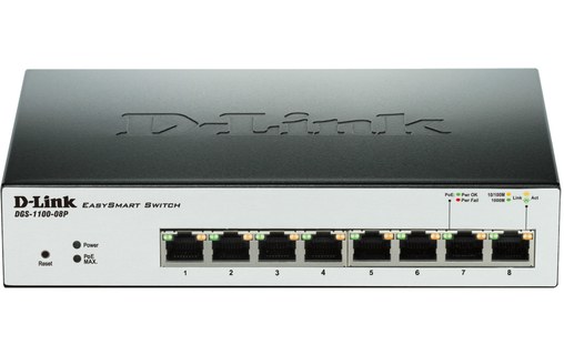 Switch Ethernet D-LINK DGS-1100-08P 8 ports - Manageable, PoE, L2