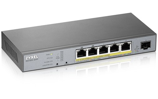 Switch Ethernet ZYXEL GS1350-6HP-EU0101F 5 ports - Manageable, PoE, L2