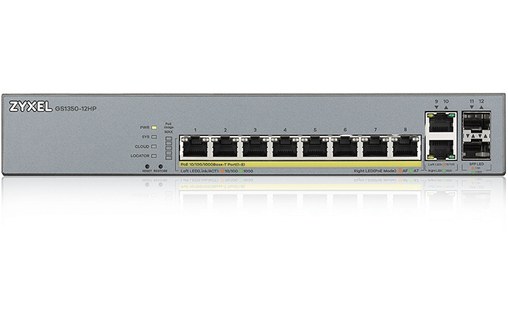 Switch Ethernet ZYXEL GS1350-12HP-EU0101F 10 ports - Manageable, PoE, L2