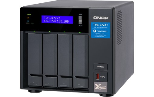 Boîtier QNAP TVS-472XT-I3-4G - Serveur NAS 4 baies Thunderbolt 3