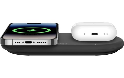 Chargeur sans fil Qi2 (15 W) 2-en-1 - Belkin BoostCharge Pro - Noir