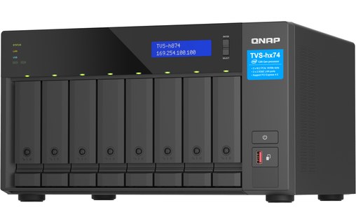 NAS Thunderbolt QNAP Tour TVS-H874T-I9-64G - Boitier nu - 8 baies 3.5" -