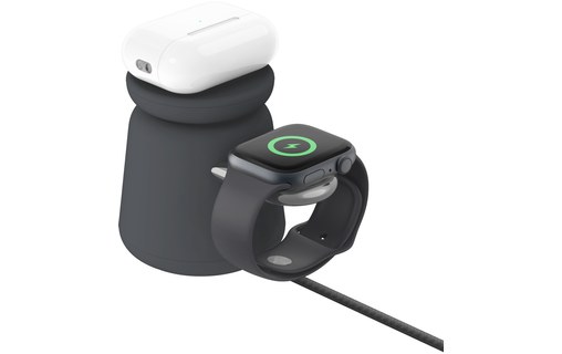 Chargeur sans fil MagSafe (15 W) 2-en-1 - Belkin BoostCharge Pro - Charbon