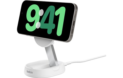 Chargeur sans fil Qi2 (15 W) pliable - Belkin BoostCharge Pro - Blanc