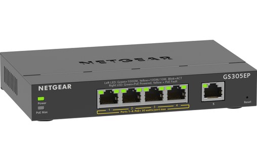 Switch Ethernet NETGEAR GS305EP 5 ports - Manageable, PoE, L2/L3