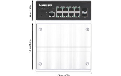Switch Ethernet INTELLINET 508278 8 ports - Manageable, PoE, L2+/L3