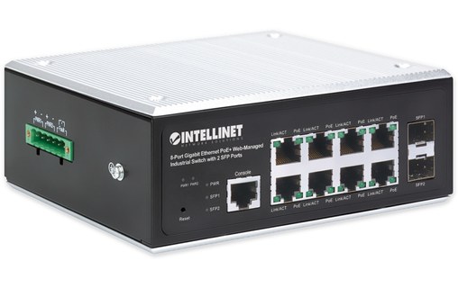 Switch Ethernet INTELLINET 508278 8 ports - Manageable, PoE, L2+/L3