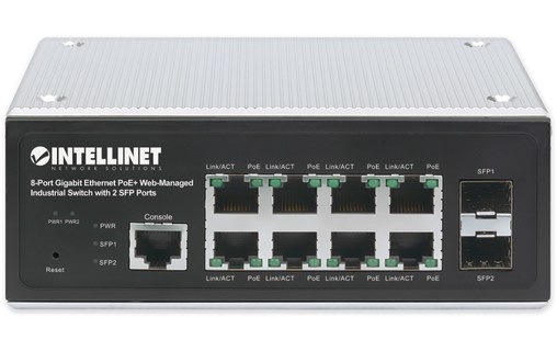 Switch Ethernet INTELLINET 508278 8 ports - Manageable, PoE, L2+/L3