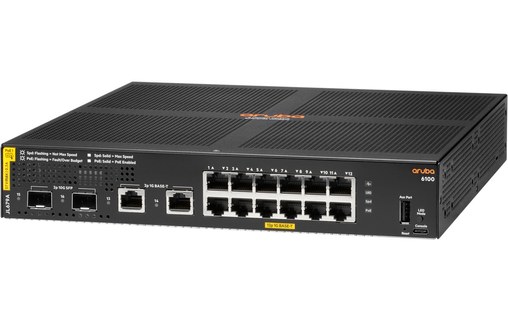 Switch Ethernet Aruba 6100 12G Class4 PoE 2G/2SFP+ 139W / JL679A#ABB 12 ports