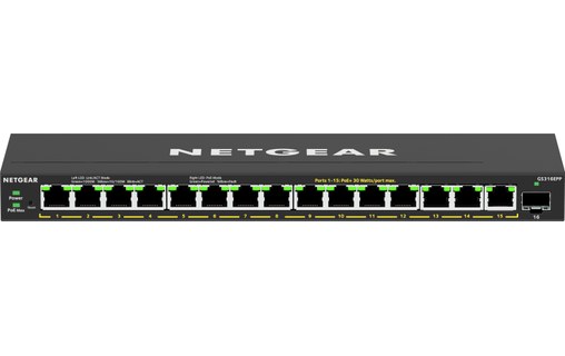 Switch Ethernet Netgear GS316EPP 16 ports - Manageable, PoE