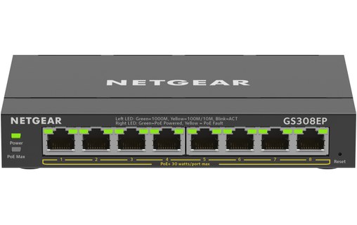 Switch Ethernet NETGEAR GS308EP 8 ports - Manageable, PoE, L2/L3