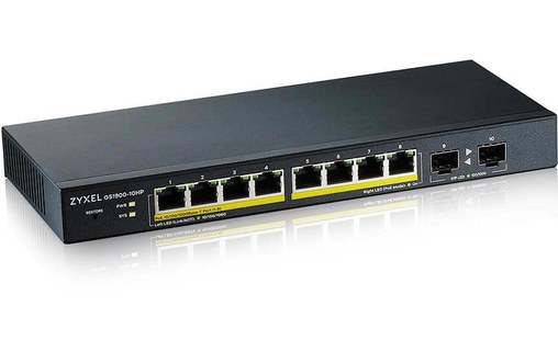 Switch Ethernet ZYXEL GS1900-10HP-EU0102F 8 ports - Manageable, PoE, L2